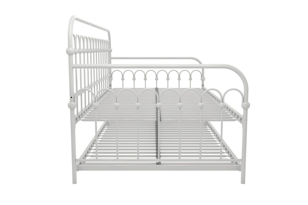 Bright Pop Metal Daybed with Trundle - White - Twin