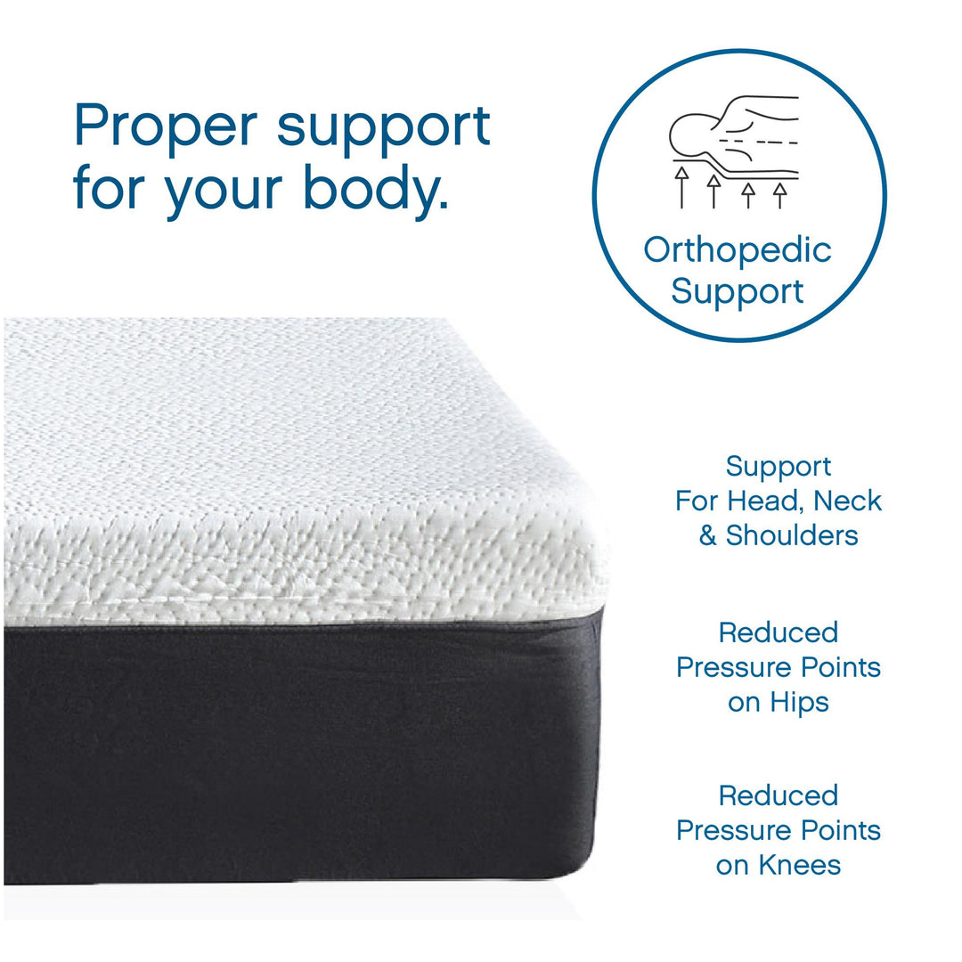12 Inch Cool Gel Memory Foam Mattress with CertiPUR US Certification - N/A - King