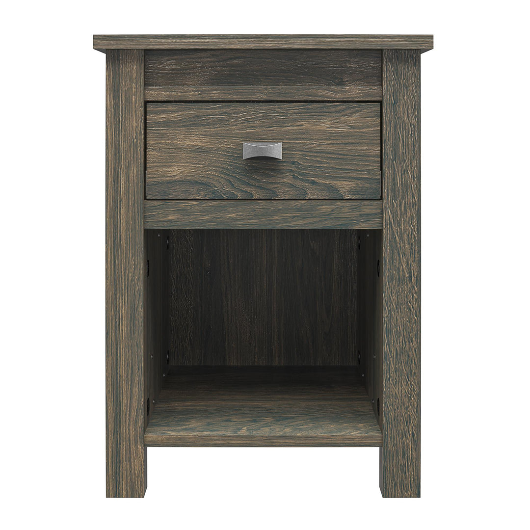 Farmington Rustic Farmhouse Nightstand with 1 Drawer - Weathered Oak
