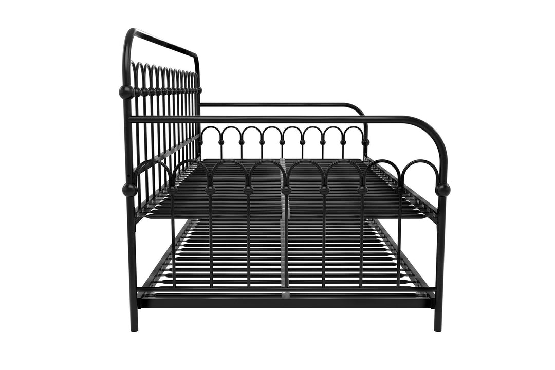 Bright Pop Metal Daybed with Trundle - Black - Twin