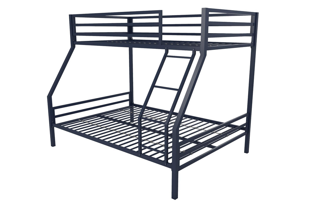 Twin-over-full bunk bed with ladder -  Navy 