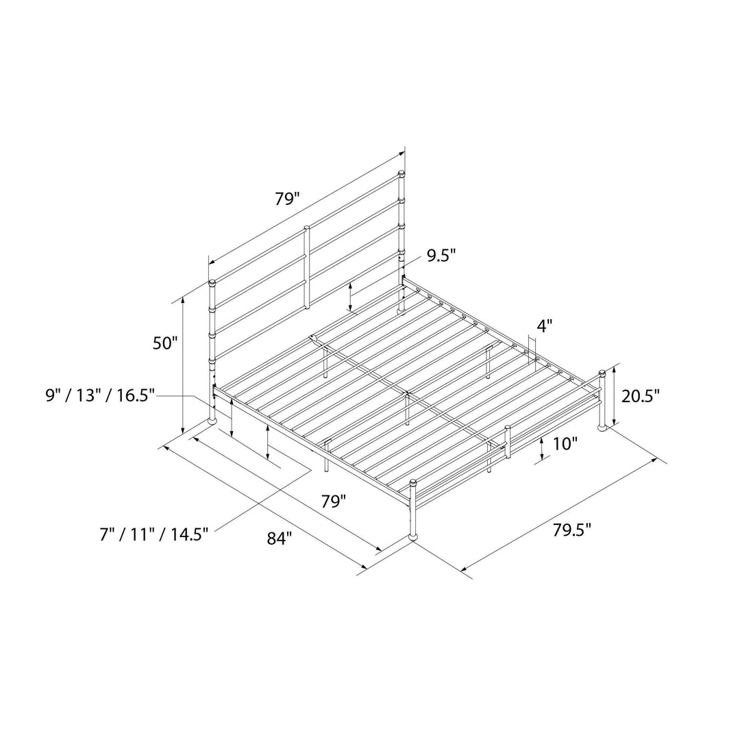 MacKenzie Adaptable Metal Platform Bed - Black - King