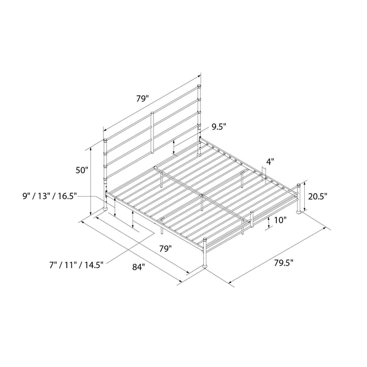MacKenzie Adaptable Metal Platform Bed - Black - King