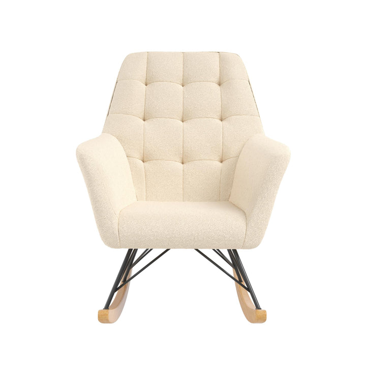 Raven Upholstered Rocker - Ivory Boucle