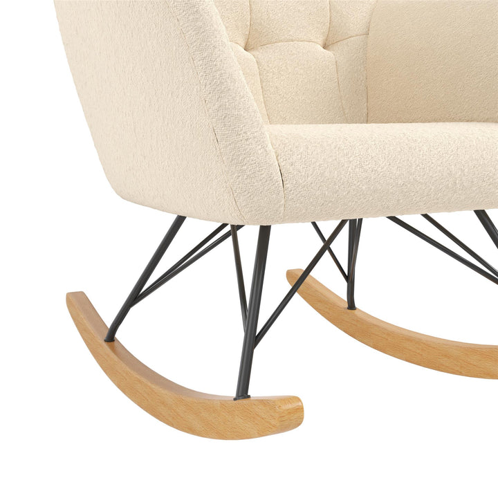 Raven Upholstered Rocker - Ivory Boucle