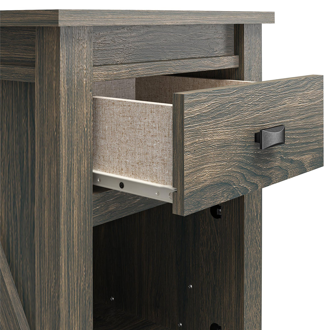 Farmington Rustic Farmhouse Nightstand with 1 Drawer - Weathered Oak