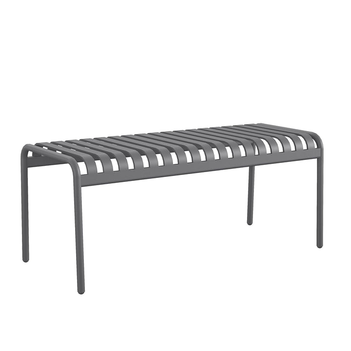 Poolside Gossip Ola All-Steel Table and Bench Set - Charcoal