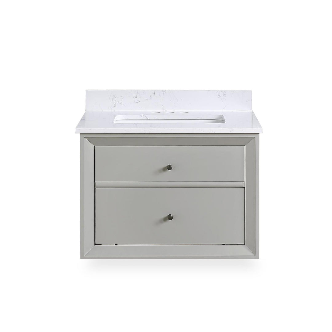 Tribecca 24 Inch Floating Wall Mounted Bathroom Vanity - Gray - 24"