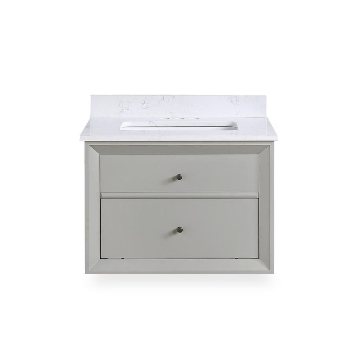 Tribecca 24 Inch Floating Wall Mounted Bathroom Vanity - Gray - 24"