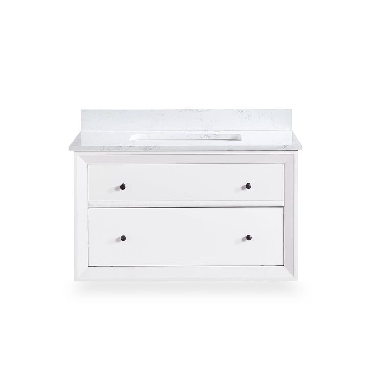 Tribecca 24 Inch Floating Wall Mounted Bathroom Vanity - White - 30"