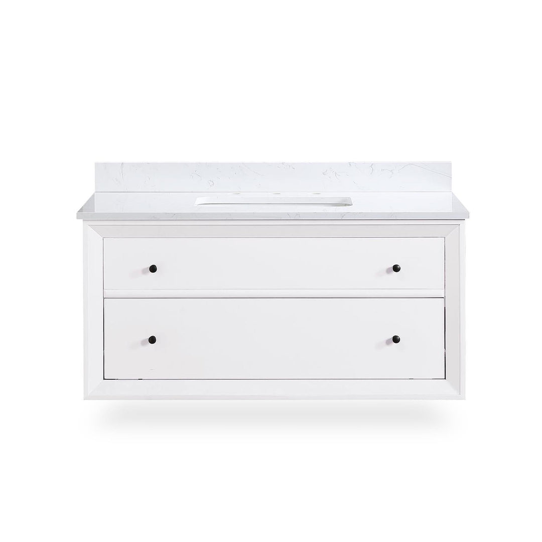 Tribecca 24 Inch Floating Wall Mounted Bathroom Vanity - White - 36"