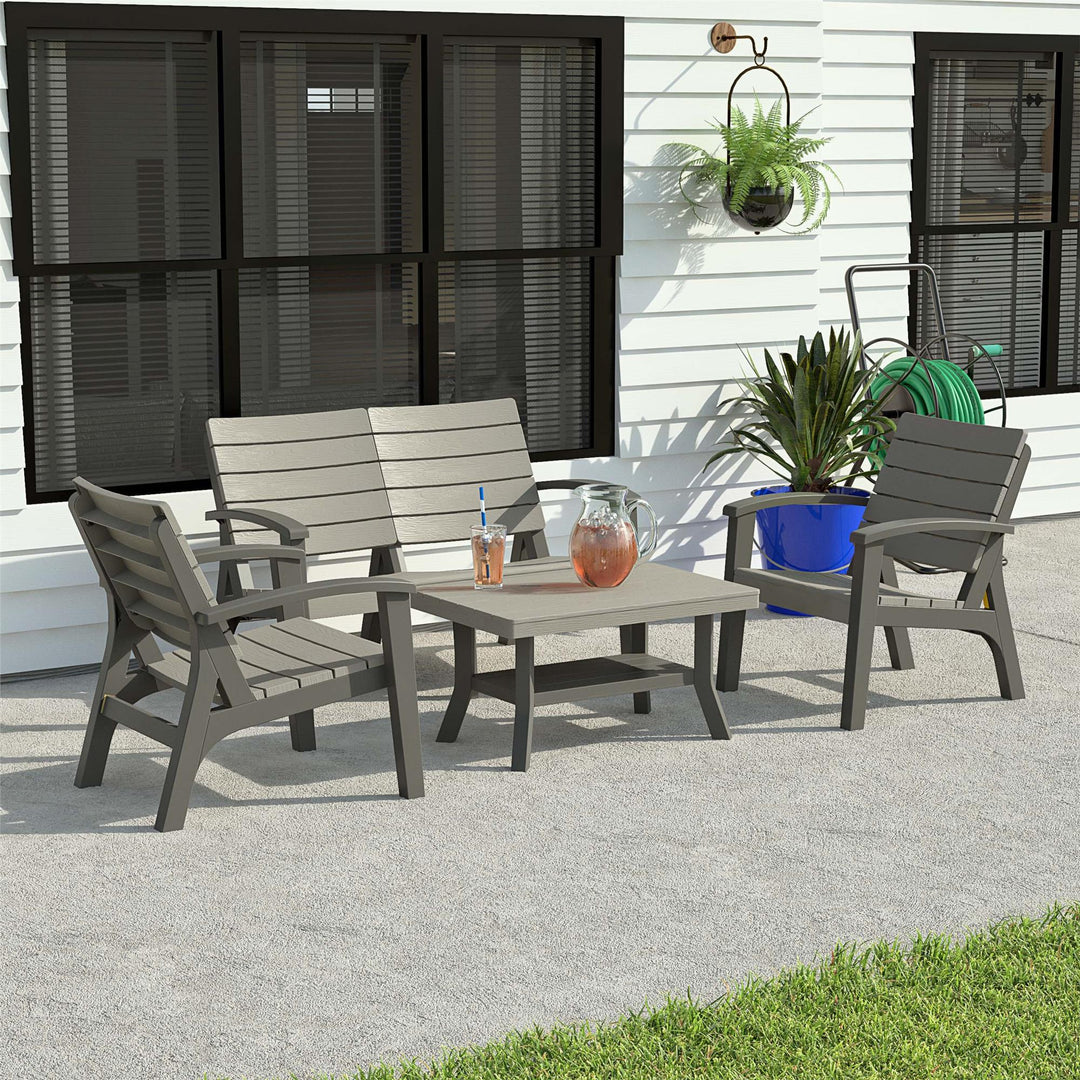 4 Piece Resin Conversation Set - Graphite Grey