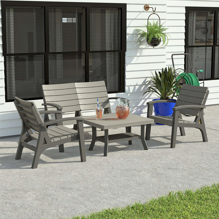 4 Piece Resin Conversation Set - Graphite Grey