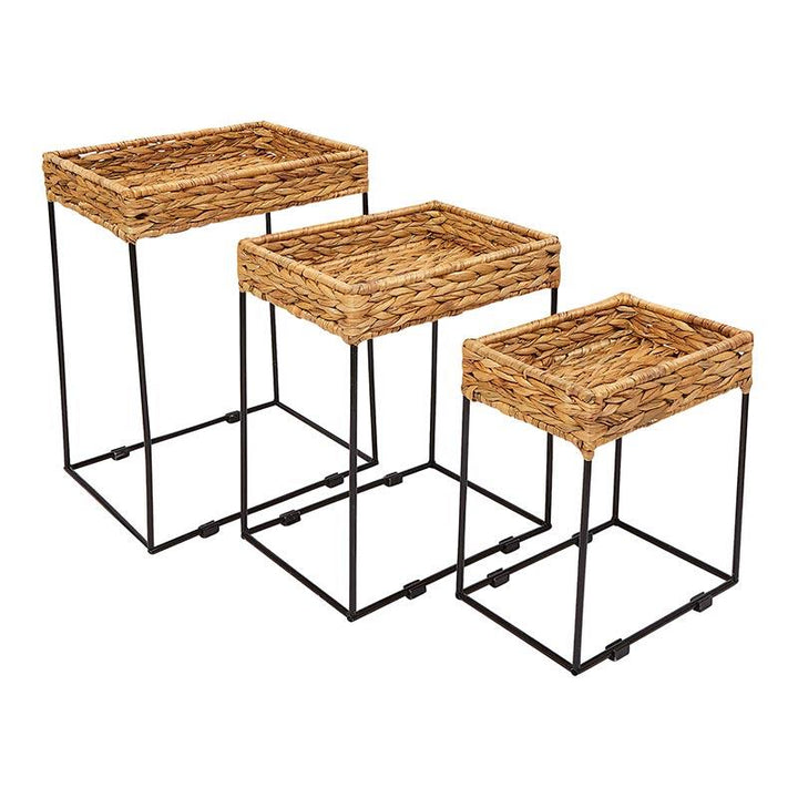 Seagrass Nesting Tables, Set of 3 - Wheat