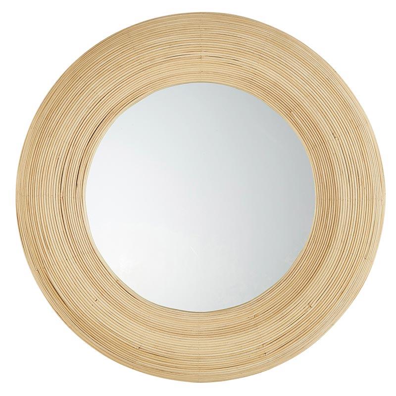 Light Bamboo Framed Hanging Wall Mirror - Wheat