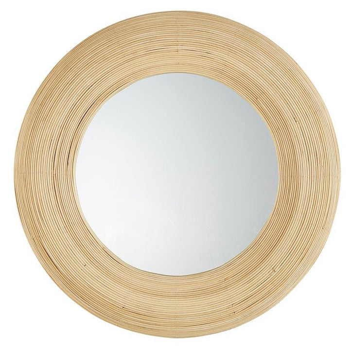Light Bamboo Framed Hanging Wall Mirror - Wheat