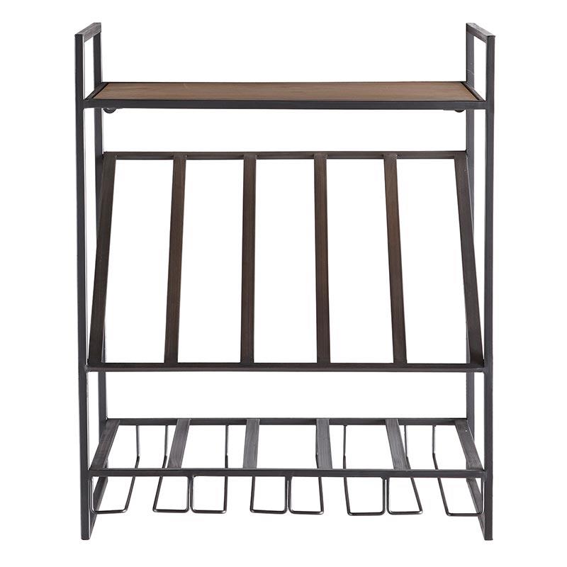 Wall hanging Wine Shelf Rack - Black Brown