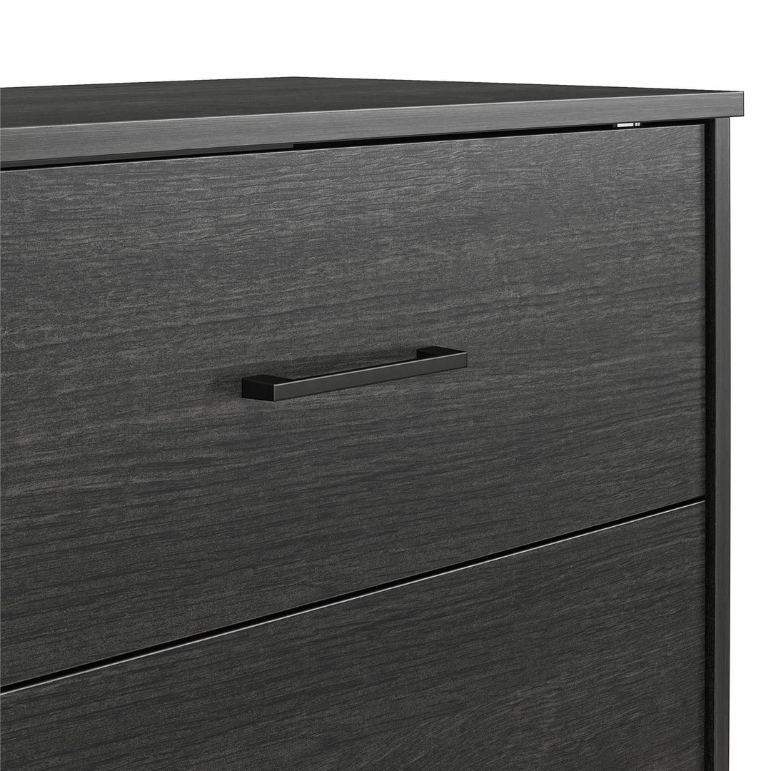 Easy Build Pearce 4 Drawer Dresser with Interlocking SwitchLock™ System - Black Oak - 4 Drawer