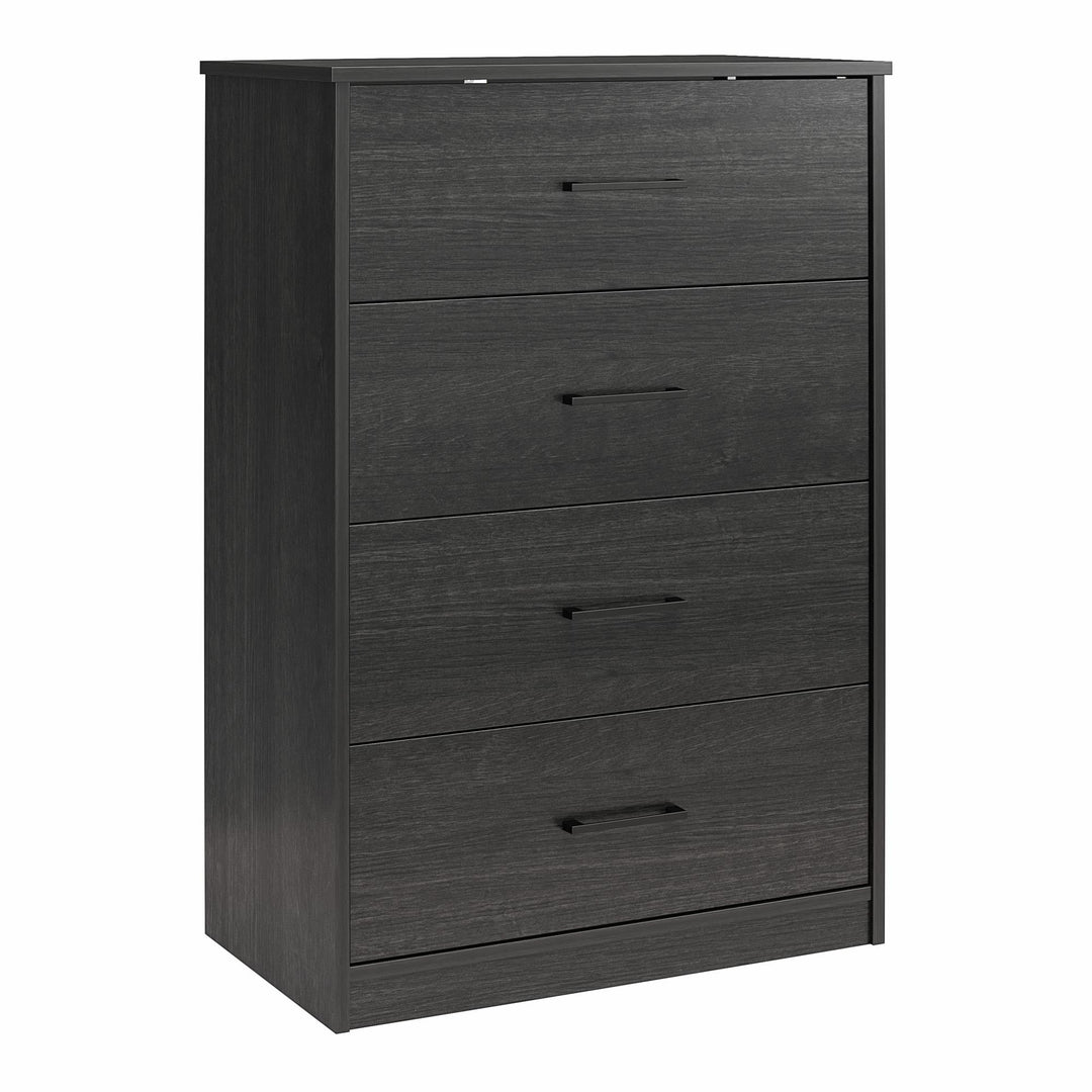 BrEZ Build Pearce 4 Drawer Dresser - Black Oak - 4 Drawer