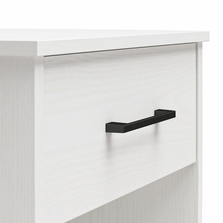 Easy Build Pearce Nightstand with Drawer with Interlocking SwitchLock™ System - White