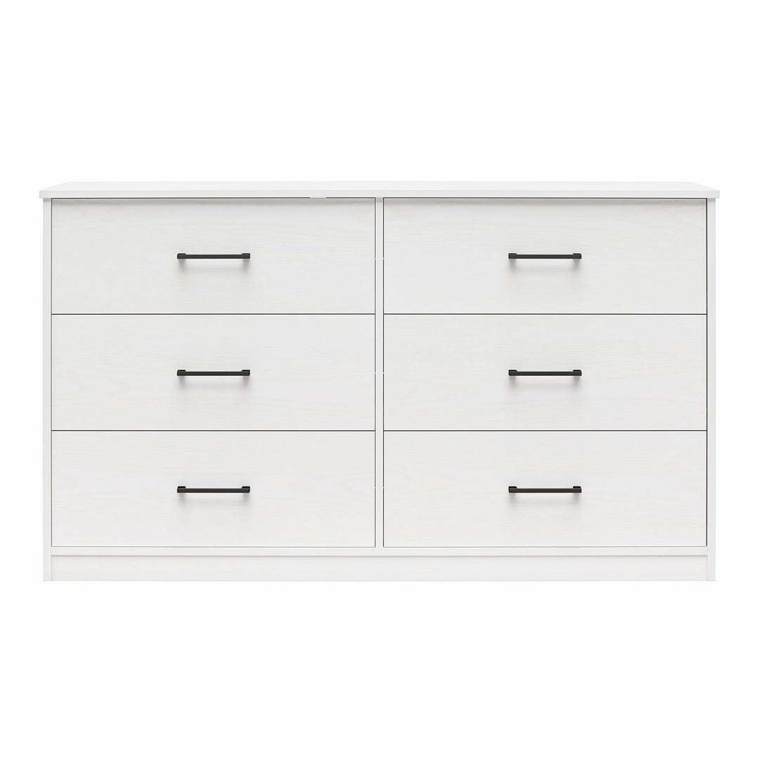 BrEZ Build Pearce Wide 6 Drawer Dresser - White - 6 Drawer