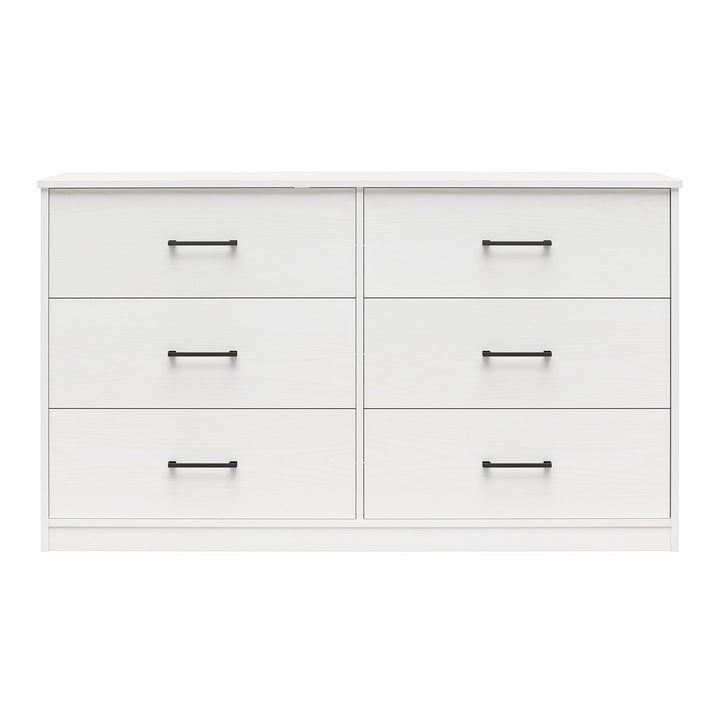 BrEZ Build Pearce Wide 6 Drawer Dresser - White - 6 Drawer