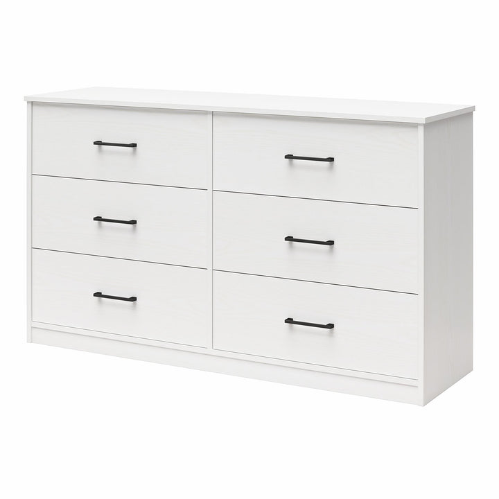 Easy Build Pearce Wide 6 Drawer Dresser with Interlocking SwitchLock™ System - White - 6 Drawer