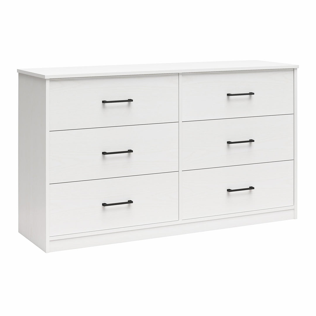 Easy Build Pearce Wide 6 Drawer Dresser with Interlocking SwitchLock™ System - White - 6 Drawer