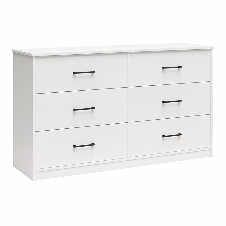 BrEZ Build Pearce Wide 6 Drawer Dresser - White - 6 Drawer