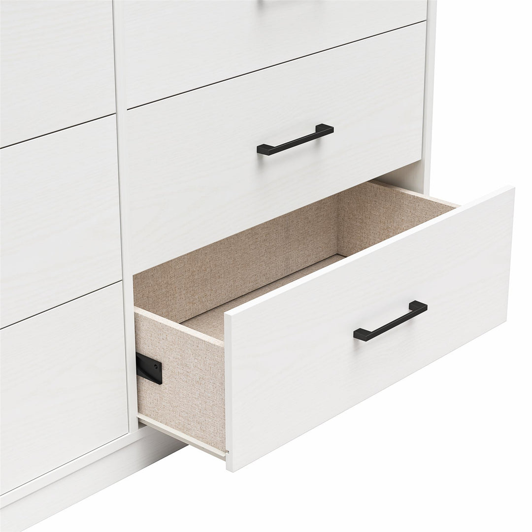 BrEZ Build Pearce Wide 6 Drawer Dresser - White - 6 Drawer