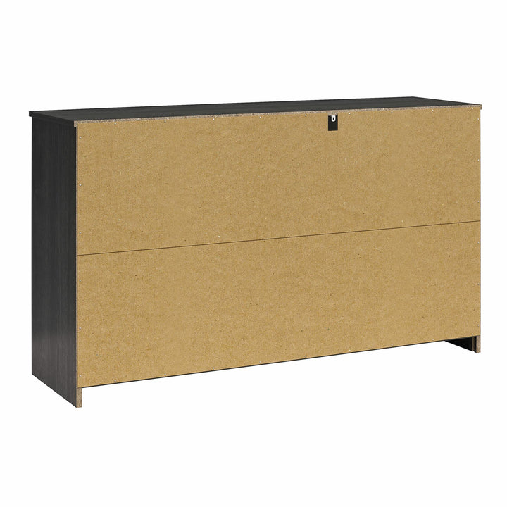 Easy Build Pearce Wide 6 Drawer Dresser with Interlocking SwitchLock™ System - Black Oak - 6 Drawer