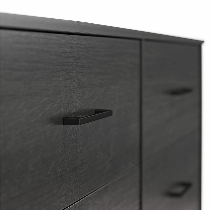 BrEZ Build Pearce Wide 6 Drawer Dresser - Black Oak - 6 Drawer