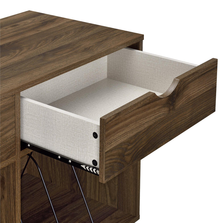 Concord Turntable Stand with Drawers - Florence Walnut
