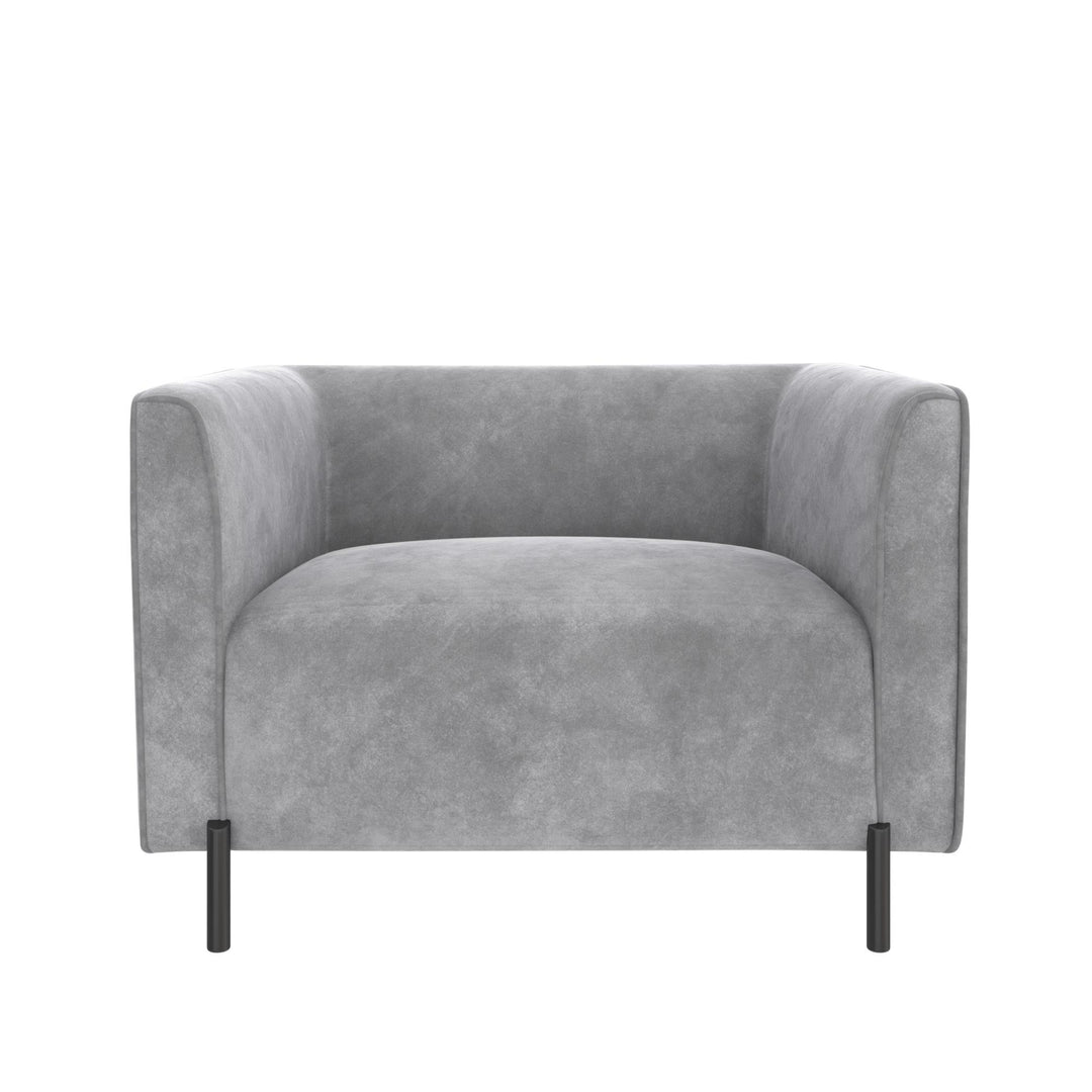 Upholstered Accent Chair and a Half - Light Gray - 1-Seater
