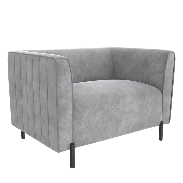 Upholstered Accent Chair and a Half - Light Gray - 1-Seater