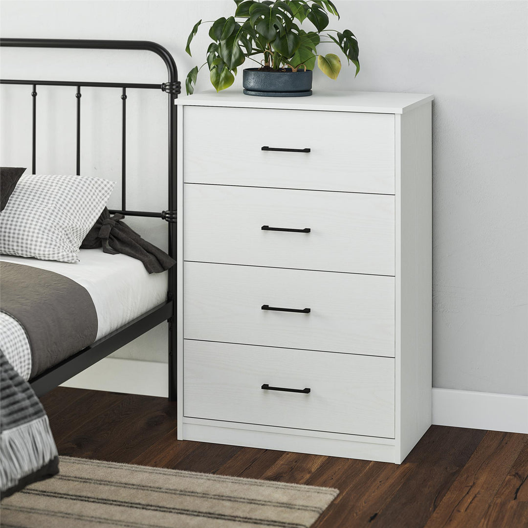 BrEZ Build Pearce 4 Drawer Dresser - White - 4 Drawer