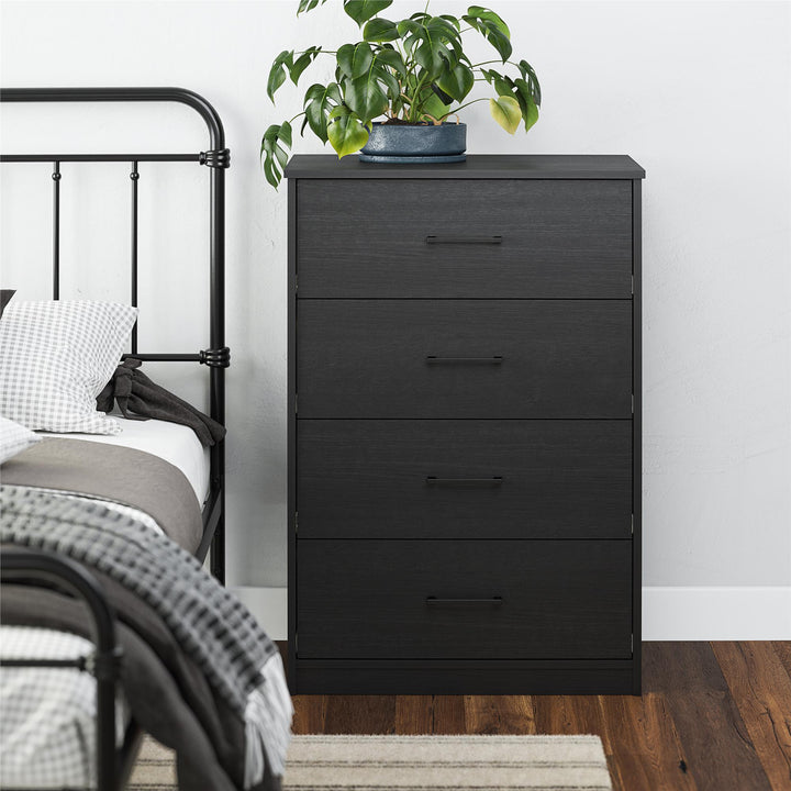 BrEZ Build Pearce 4 Drawer Dresser - Black Oak - 4 Drawer