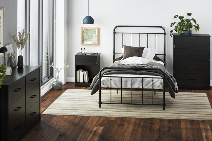 Easy Build Pearce Wide 6 Drawer Dresser with Interlocking SwitchLock™ System - Black Oak - 6 Drawer