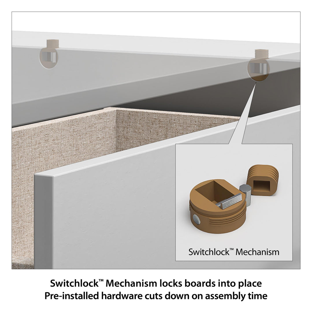 Easy Build Pearce Wide 6 Drawer Dresser with Interlocking SwitchLock™ System - White - 6 Drawer