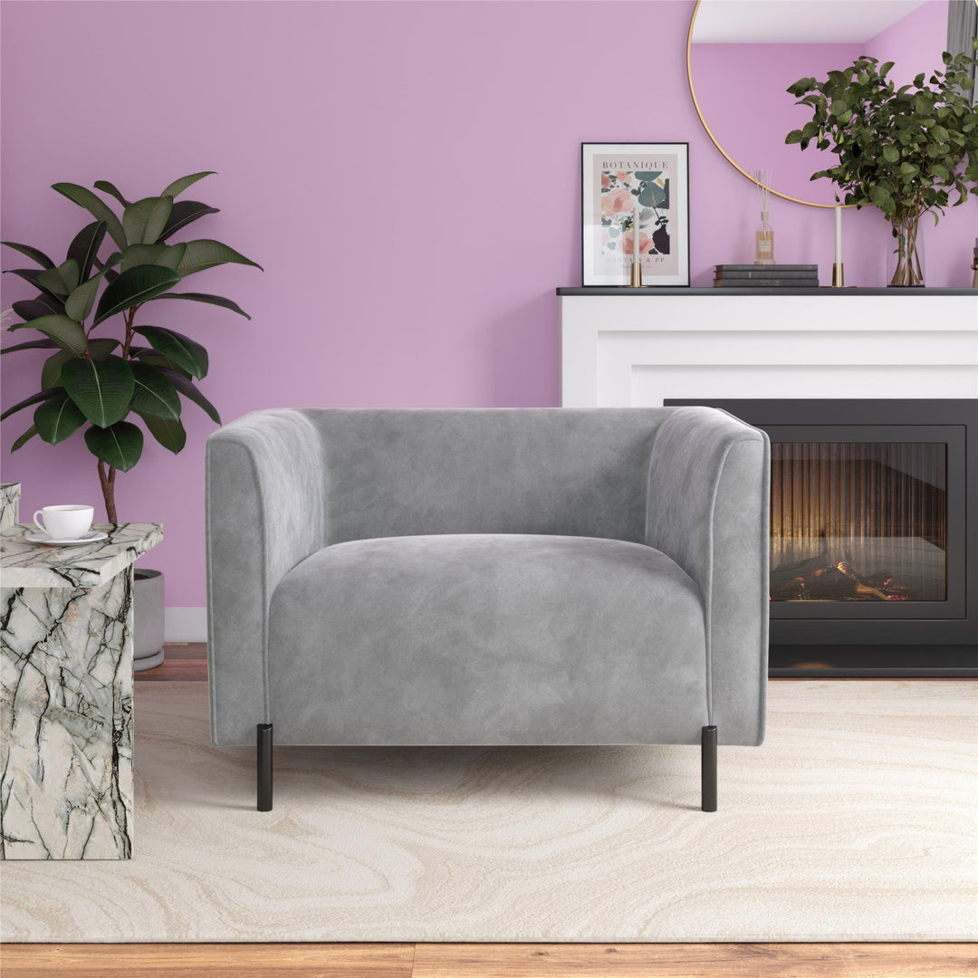 Upholstered Accent Chair and a Half - Light Gray - 1-Seater