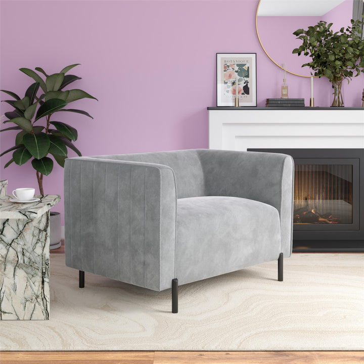 Upholstered Accent Chair and a Half - Light Gray - 1-Seater