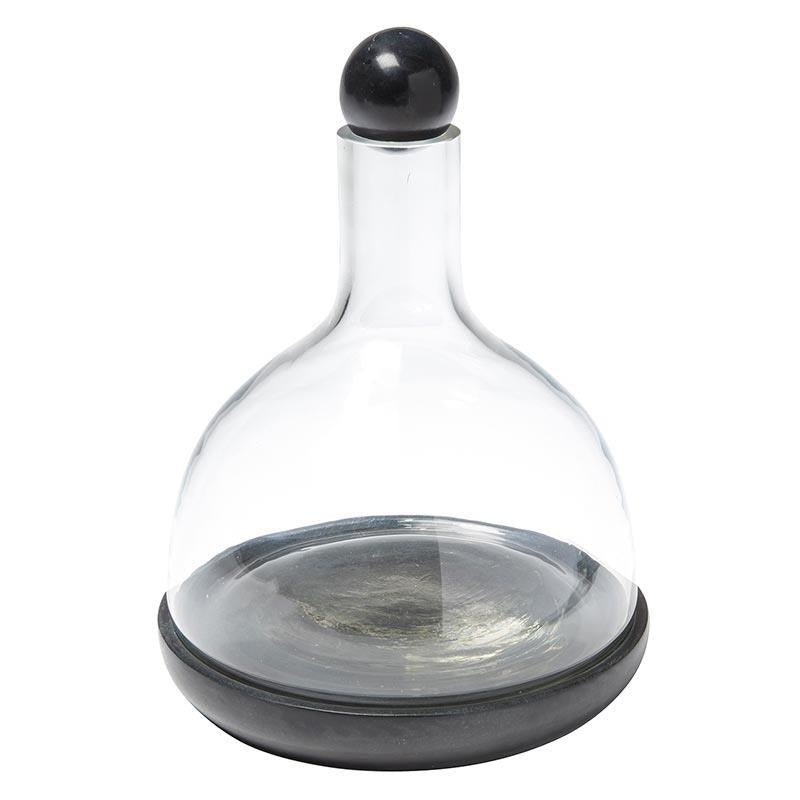 Marble and Glass Wine Carafe - Clear