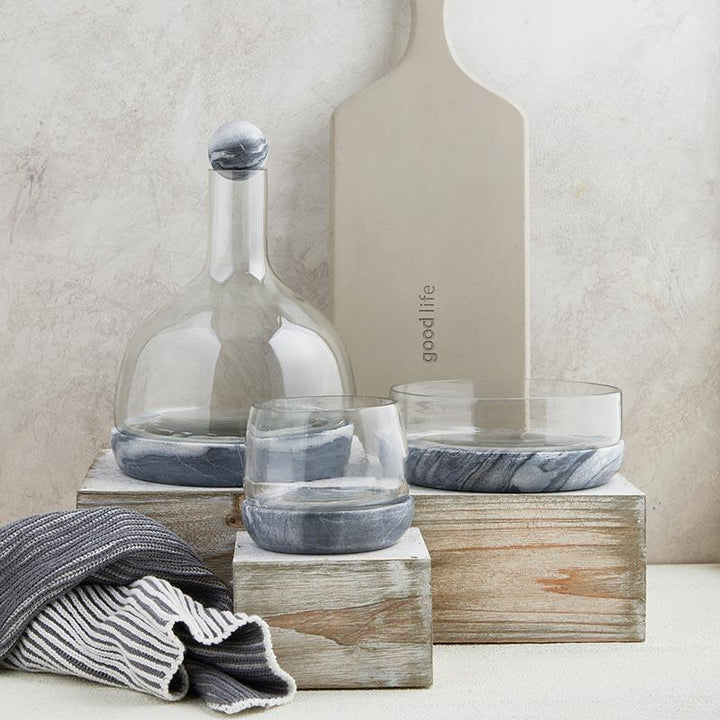 Marble and Glass Wine Carafe - Graphite Grey