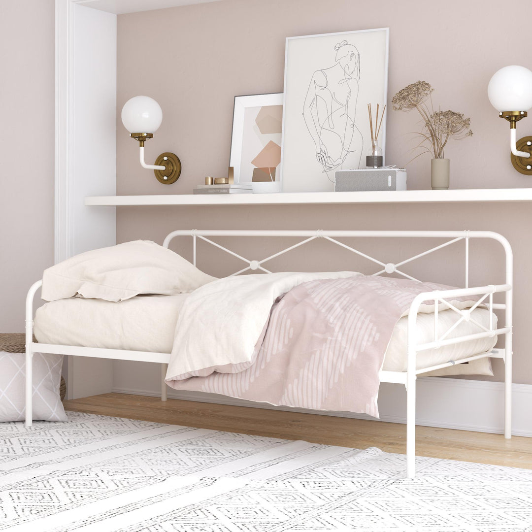 Allysa Metal Daybed with Steel Frame - White - Twin