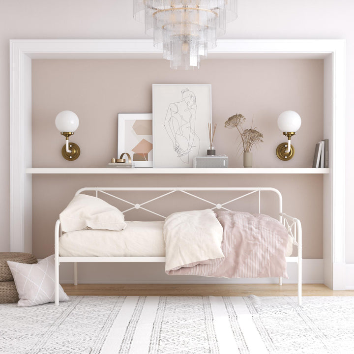 Allysa Metal Daybed with Steel Frame - White - Twin