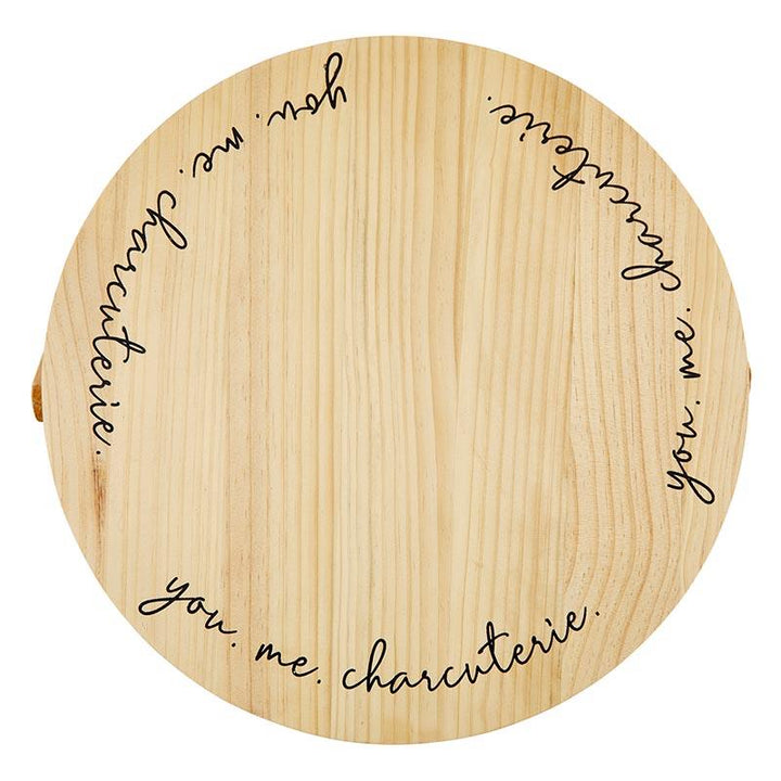 Picnic Basket with You. Me. Charcuterie Text - Wheat