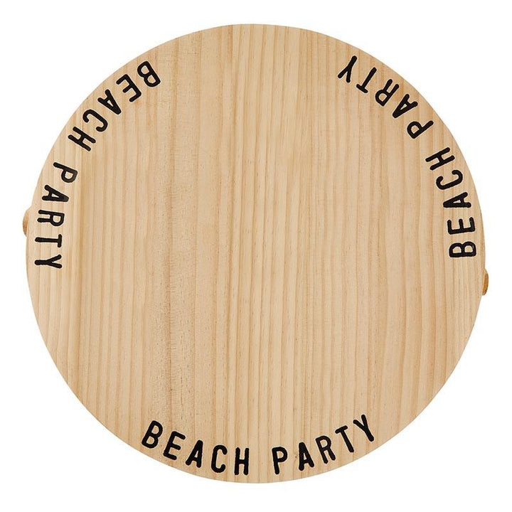 Picnic Basket with Beach Party Text - Aspen White