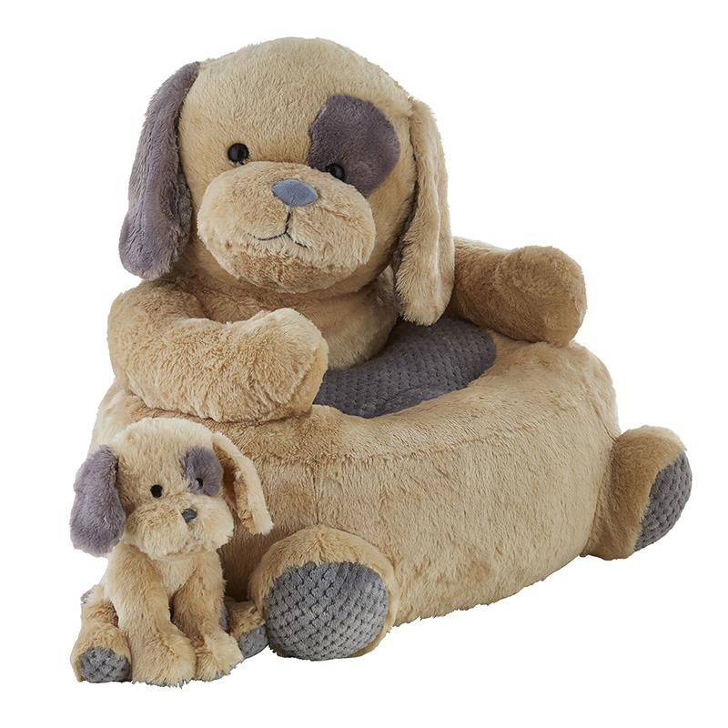 Animal Plush Kids Puppy Chair - Brown
