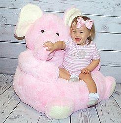 Animal Plush Kids Pink Elephant Chair - Pink