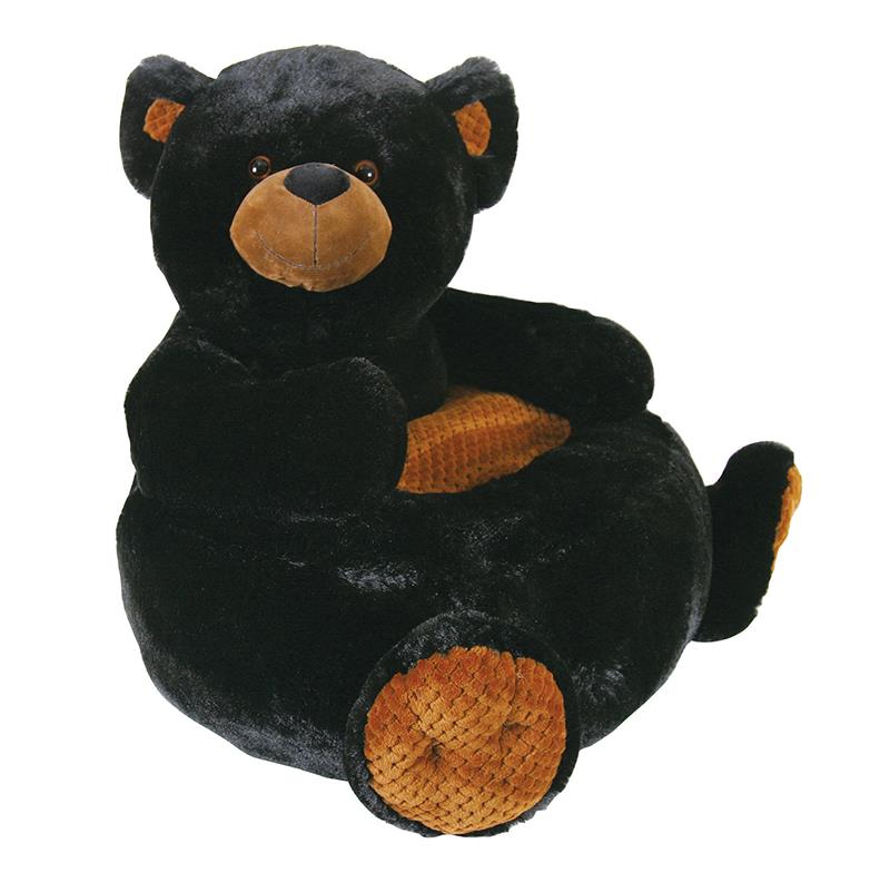 Animal Plush Kids Black Bear Chair - N/A